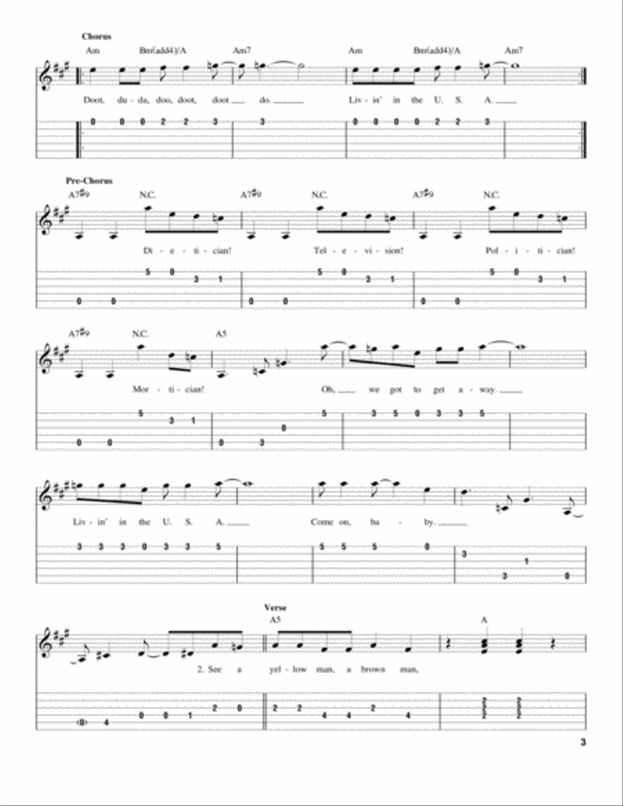 Living In The U.S.A. Acoustic Guitar scores gallery preview page 3