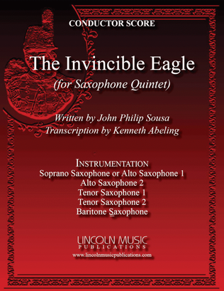 Book cover for March - The Invincible Eagle (for Saxophone Quintet SATTB or AATTB)