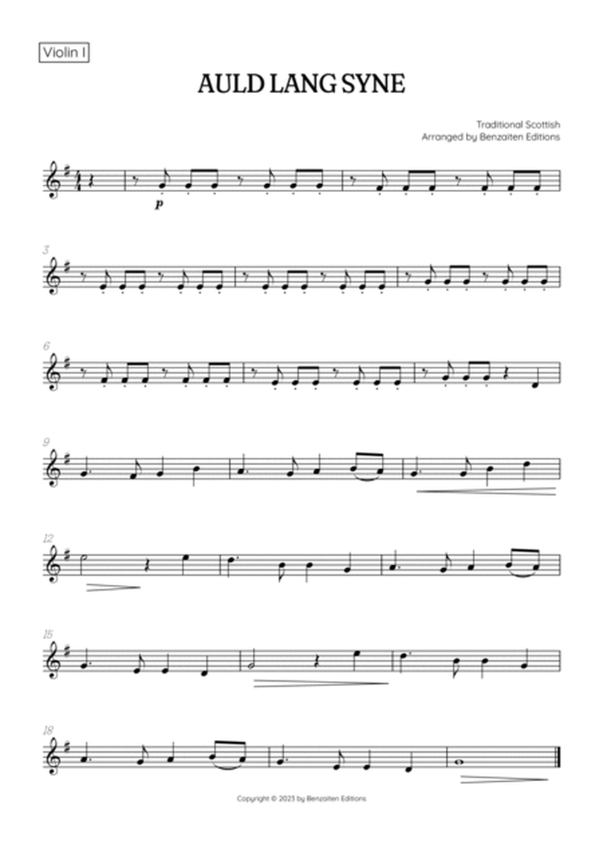 Auld Lang Syne • New Year's Anthem | String Quintet & Piano Accompaniment sheet music image number null