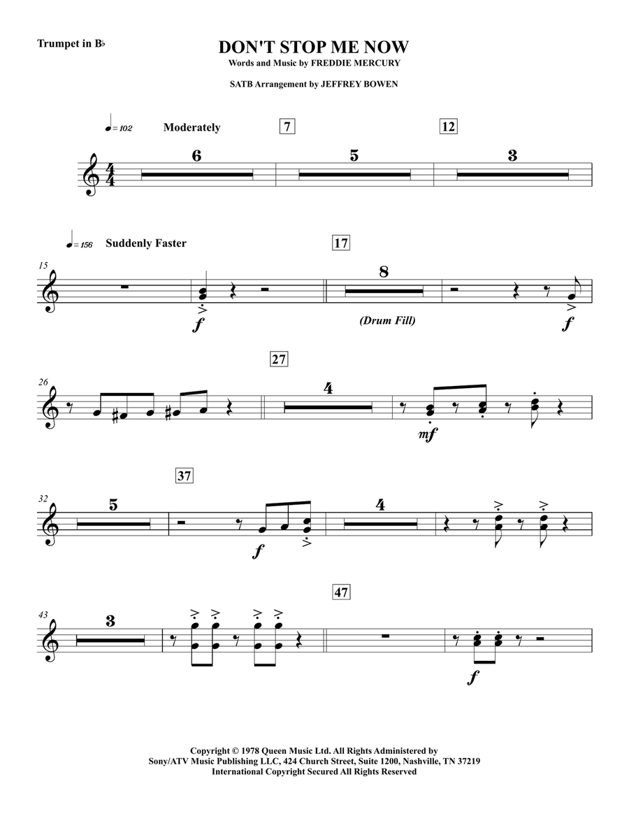 Don't Stop Me Now Concert Band scores gallery preview page 1