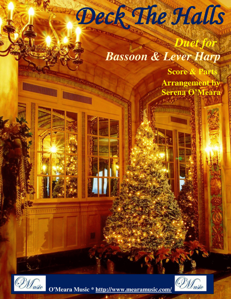 Deck The Halls, Duet for Bassoon and Lever Harp by Traditional Welsh Carol Bassoon - Digital Sheet Music