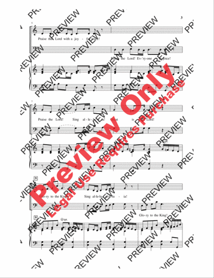 O Praise the Mighty Lord, Alleluia! (O Praise the Risen Lord, Alleluia!) 4-Part scores gallery preview page 3
