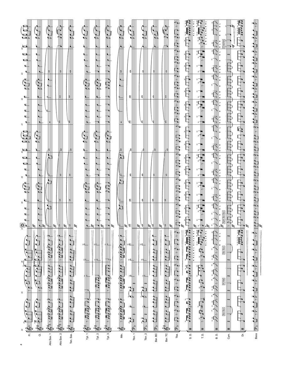 Hot To Go Marching Band scores gallery preview page 4