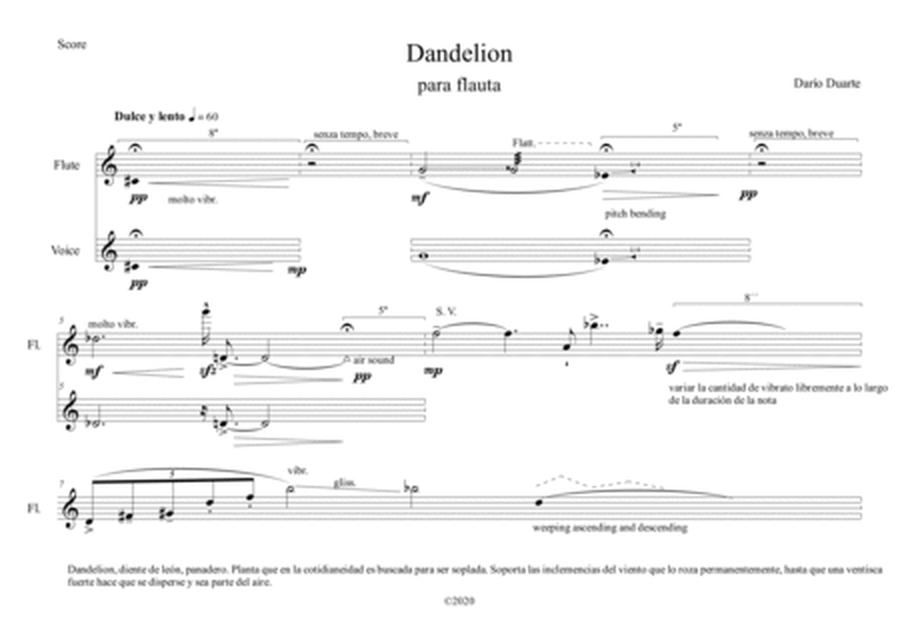 Dandelion for Solo Flute