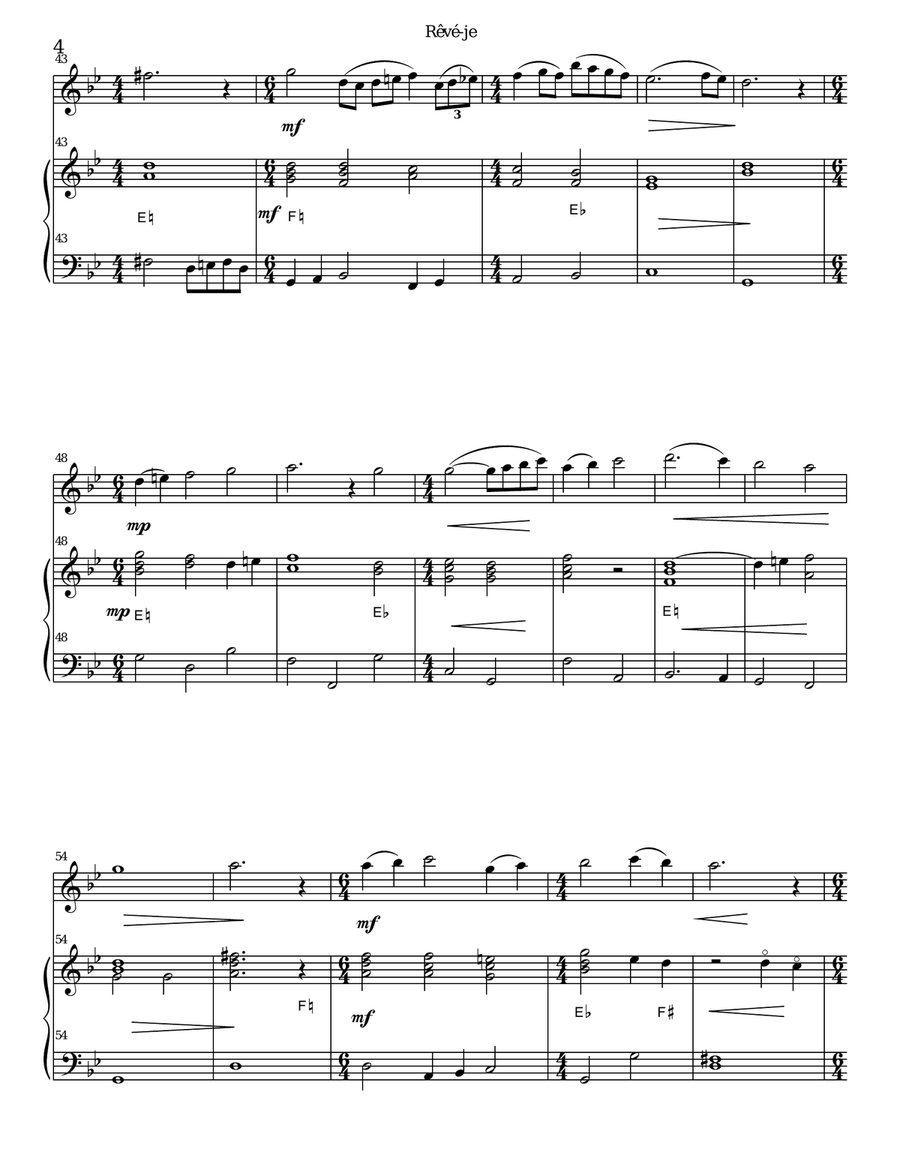 Rêvé-je (Am I dreaming) for alto recorder and harp Alto Recorder scores gallery preview page 4