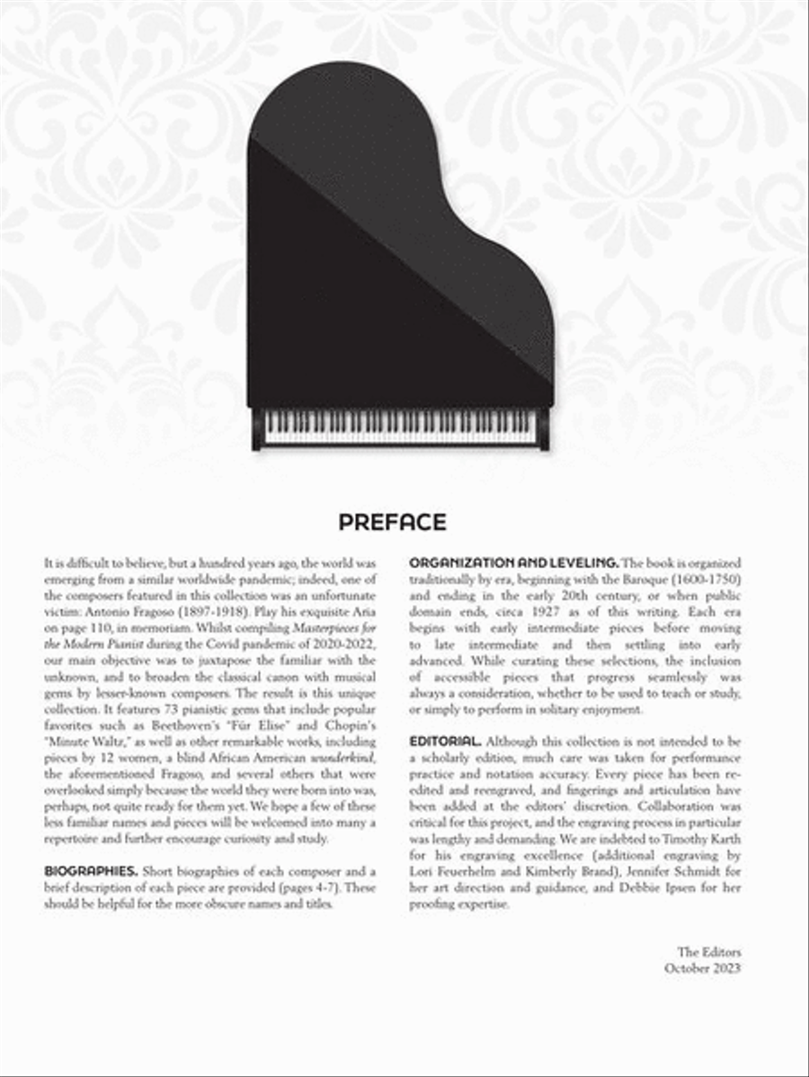 Masterpieces for the Modern Pianist Piano scores gallery preview page 3