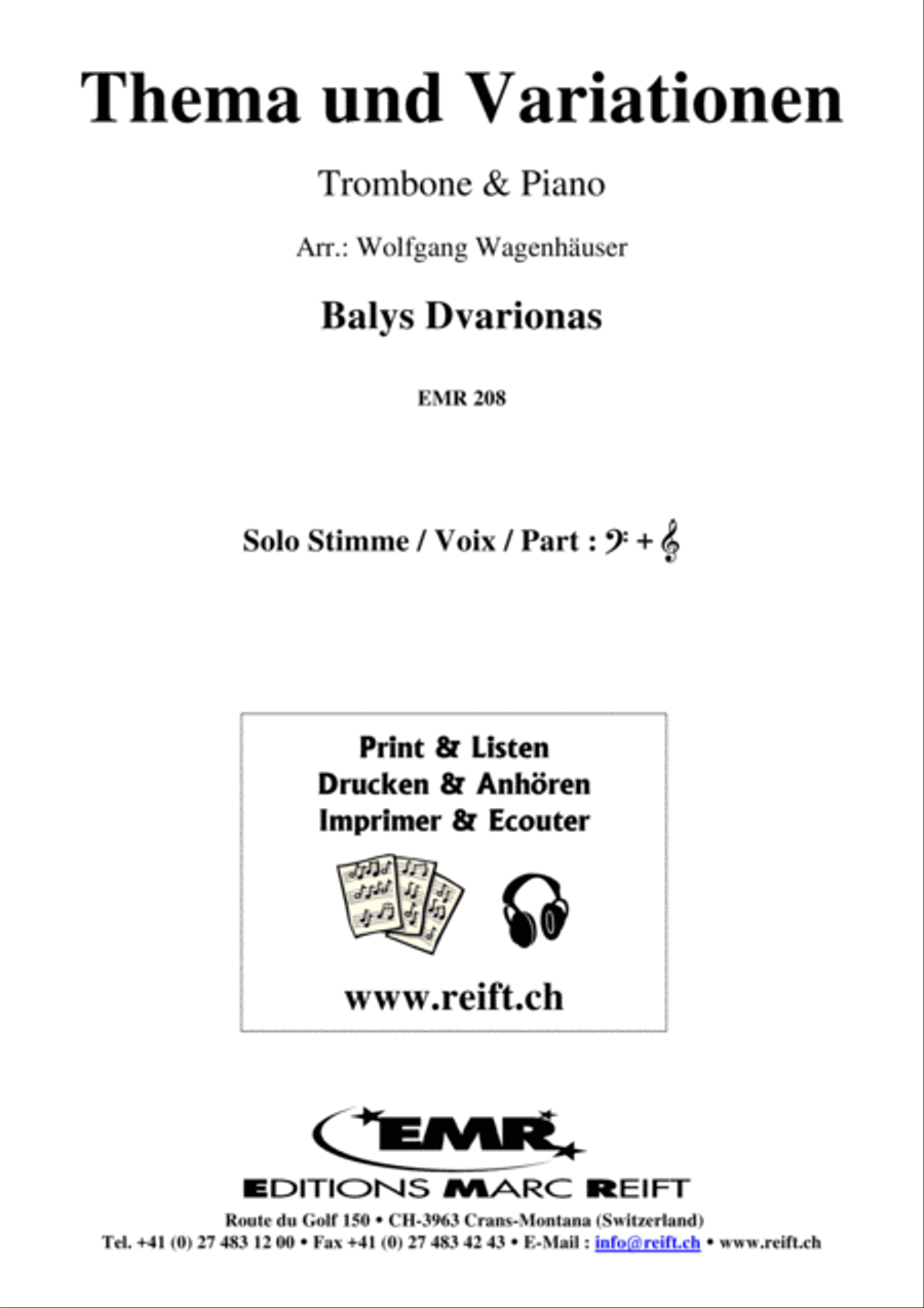 Thema und Variations Thema und Variations Piano Accompaniment scores gallery preview page 2