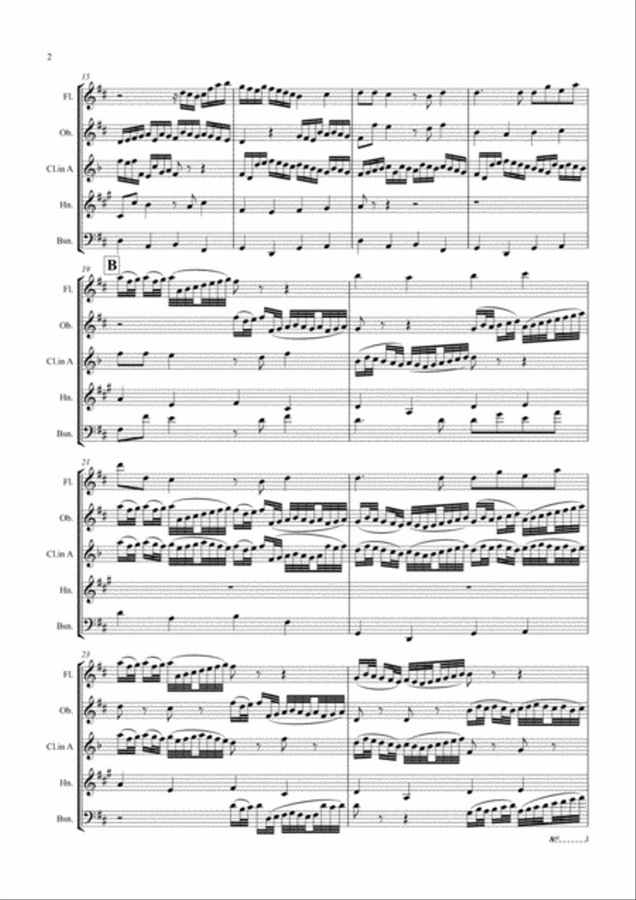 Pachelbel: Canon In D - wind quintet Woodwind Quintet scores gallery preview page 2
