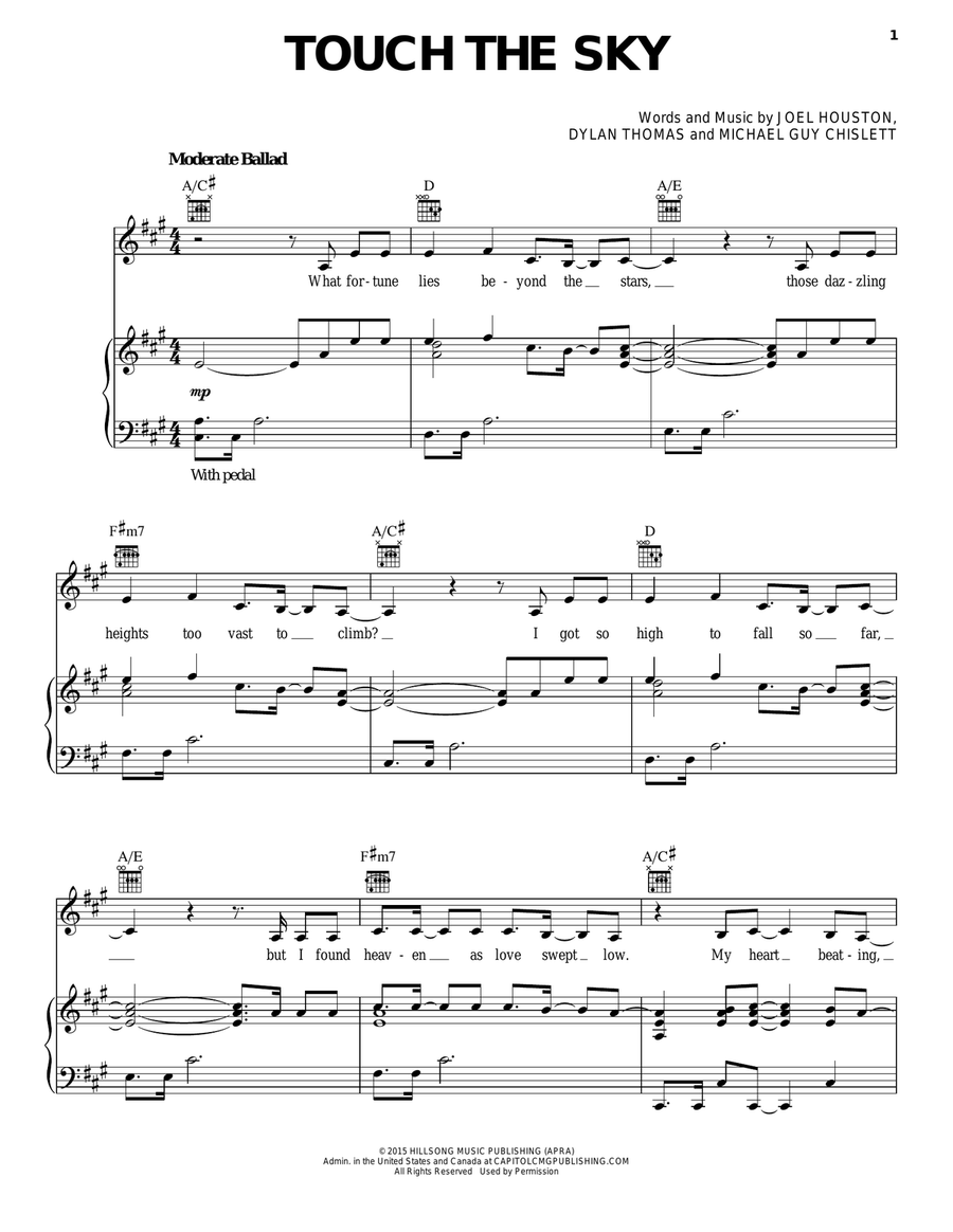 Touch The Sky Piano, Vocal, Guitar scores gallery preview page 1
