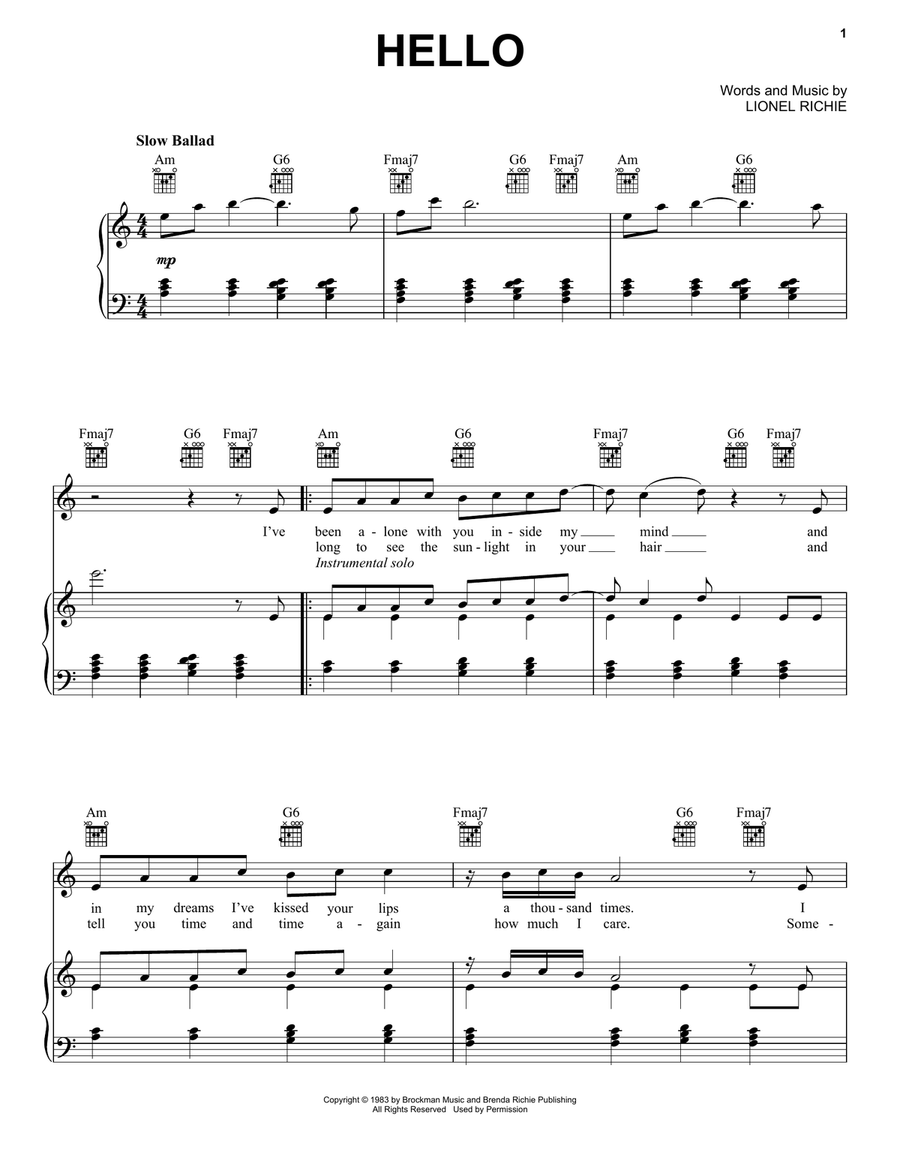 Hello Acoustic Guitar scores gallery preview page 1