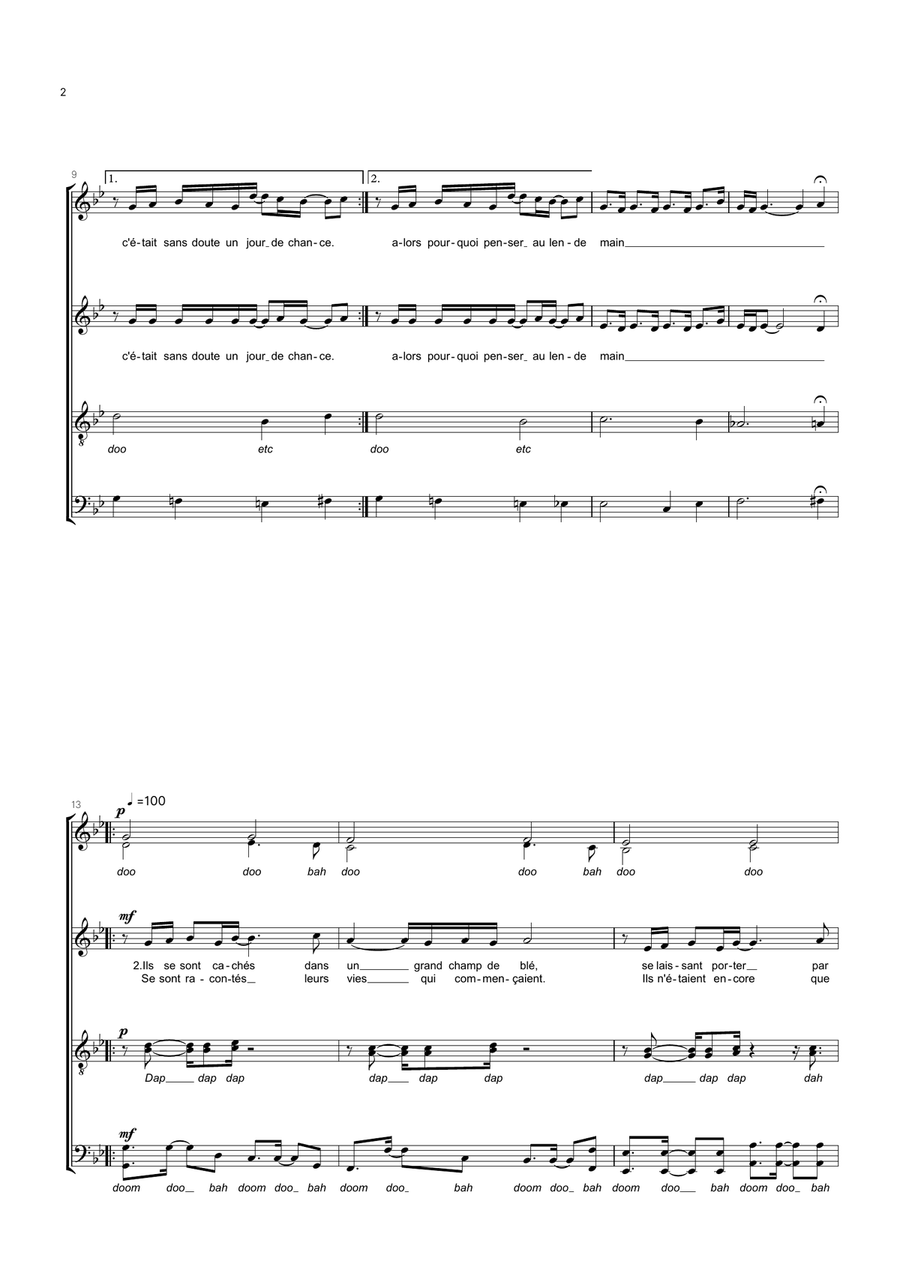 Une Belle Histoire Divisi scores gallery preview page 2