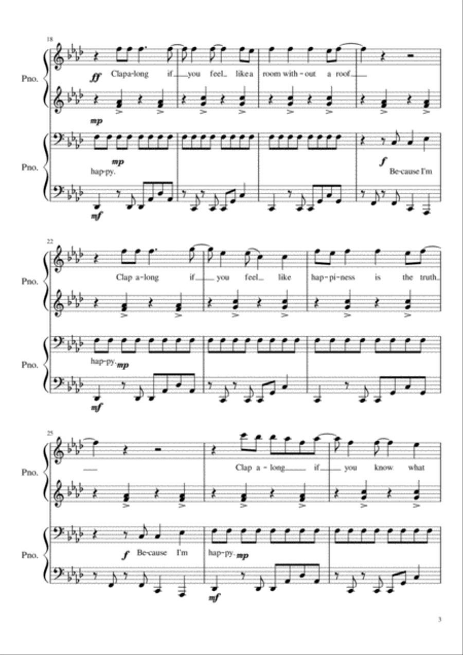 Happy Happy Piano scores gallery preview page 3