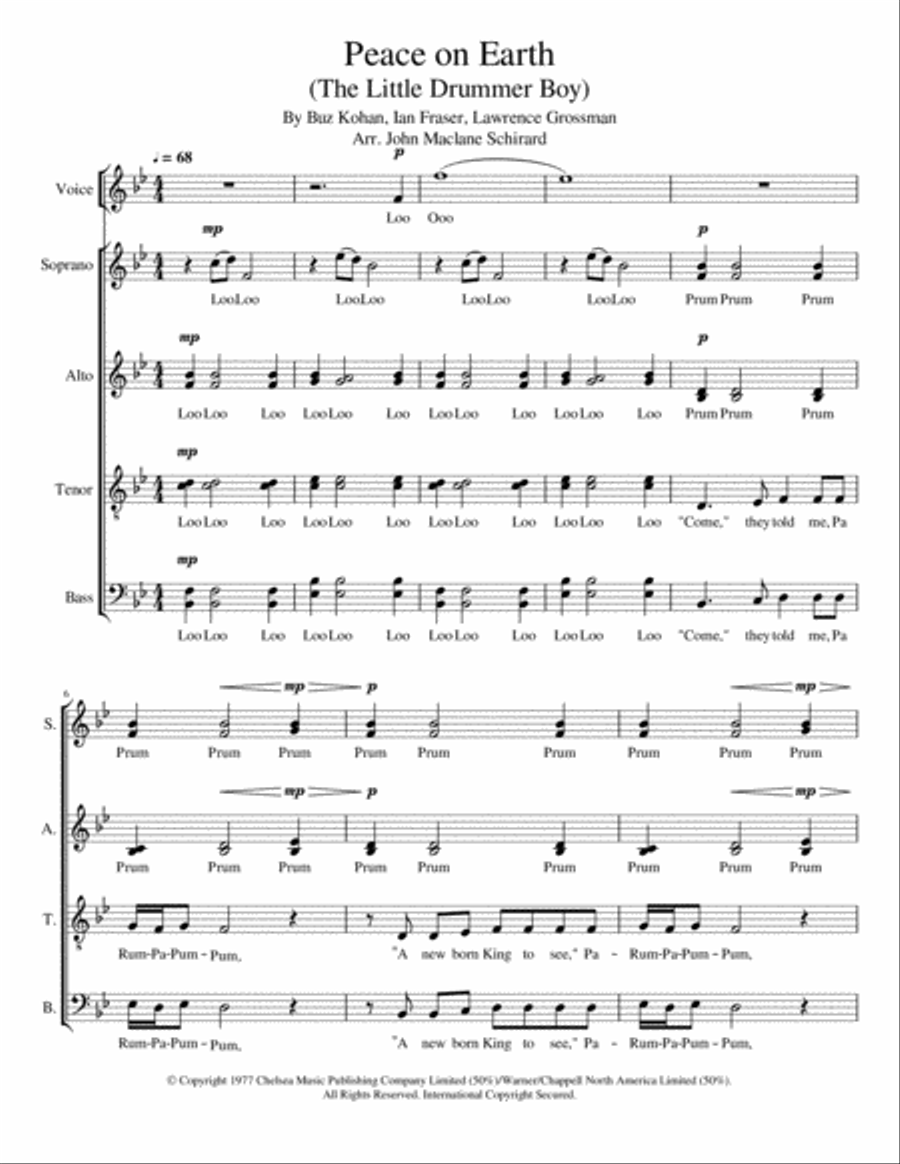 Peace On Earth 4-Part scores gallery preview page 1