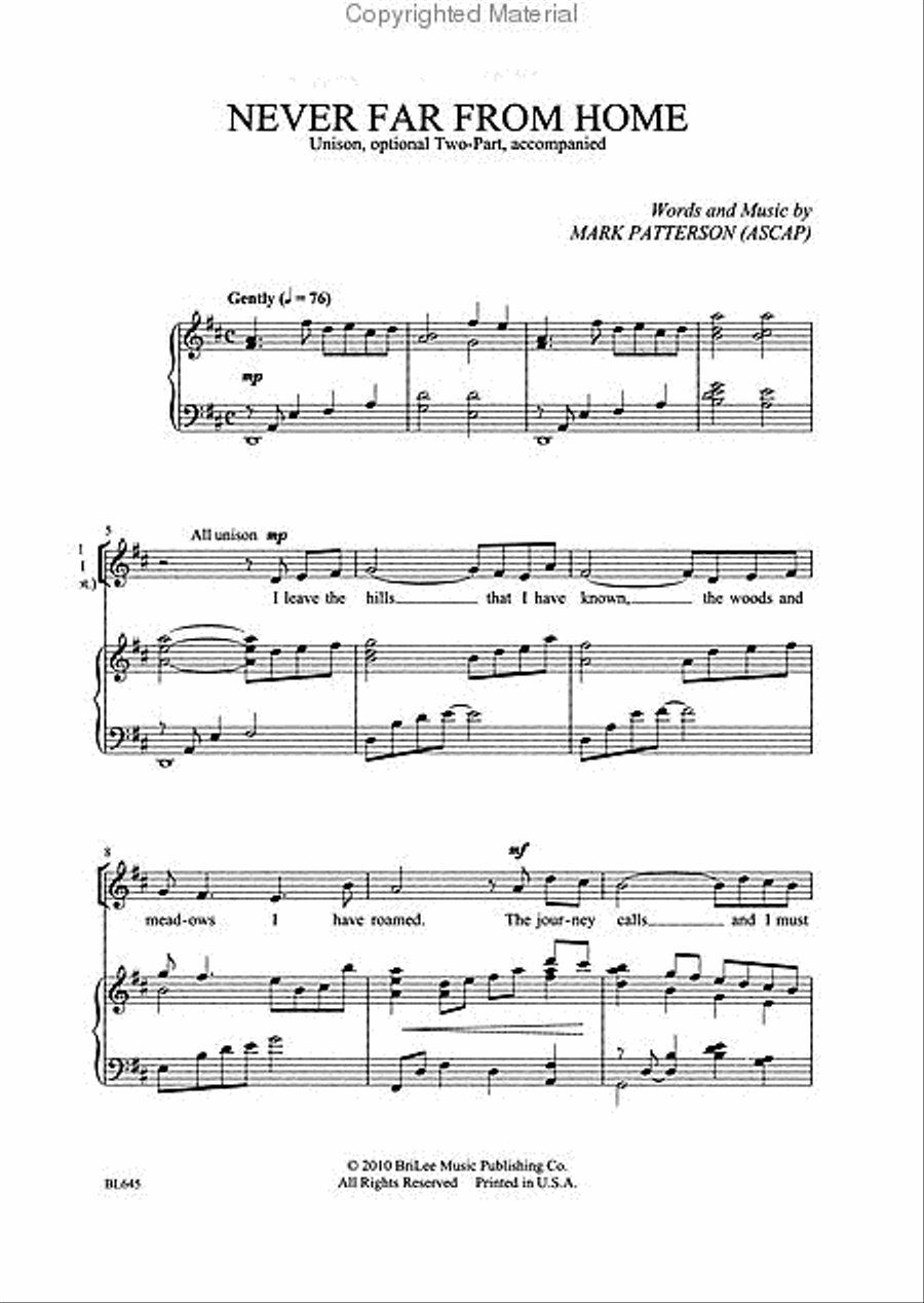 Never Far from Home Never Far from Home Choir scores gallery preview page 2