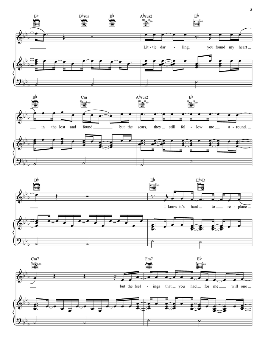 Don't Hold Me Piano, Vocal, Guitar scores gallery preview page 3