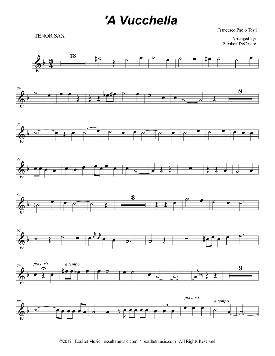 A Vucchella (Duet for Soprano and Tenor Saxophone) Woodwind Duet scores gallery preview page 6