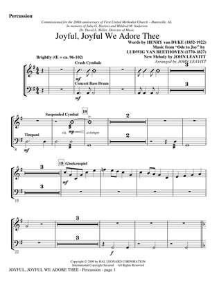 Book cover for Joyful, Joyful, We Adore Thee - Percussion