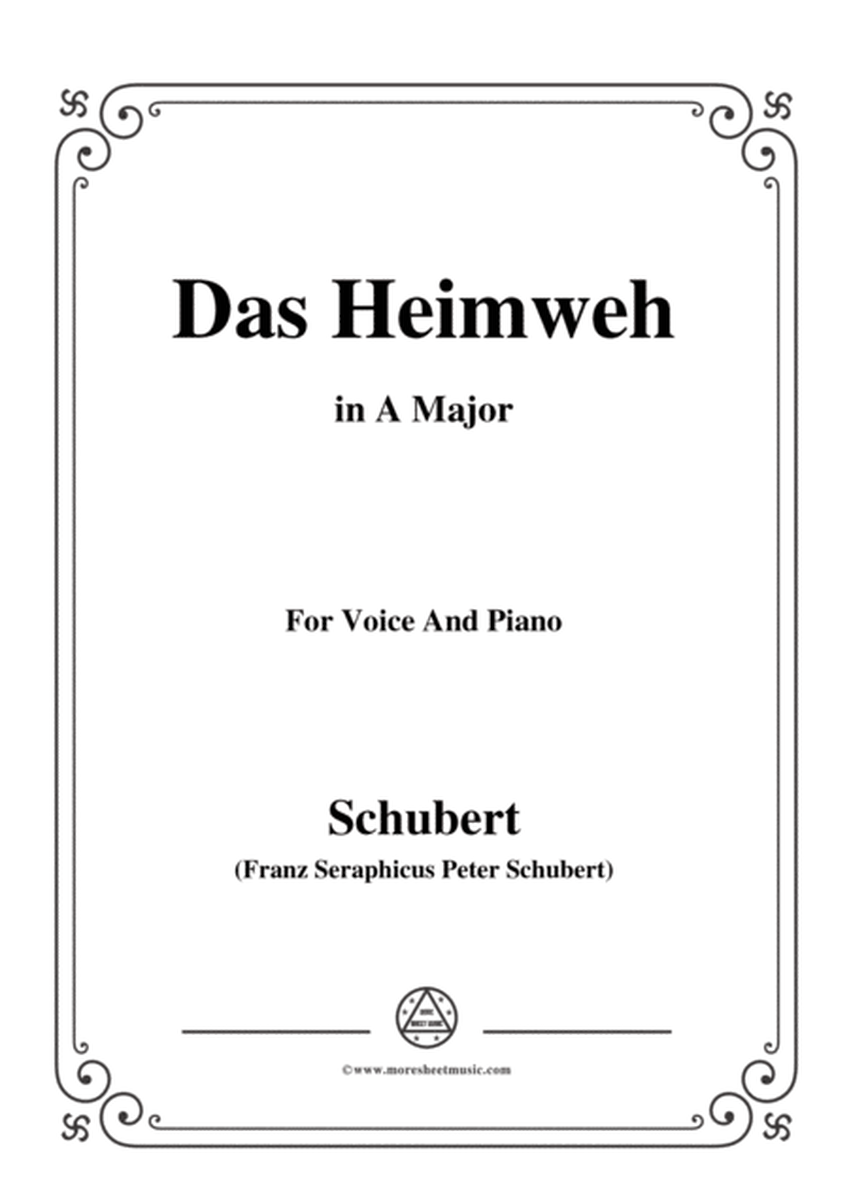 Schubert-Das Heimweh,in A Major,for Voice&Piano image number null
