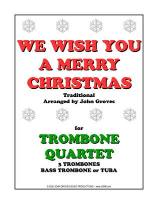 Book cover for We Wish You A Merry Christmas - Trombone Quartet