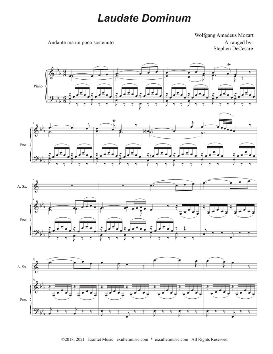 Laudate Dominum (Alto Saxophone - Piano Accompaniment) Alto Saxophone scores gallery preview page 2