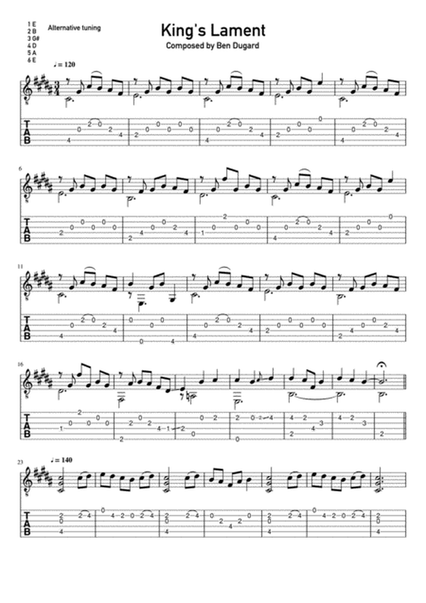King's Lament Guitar TAB image number null