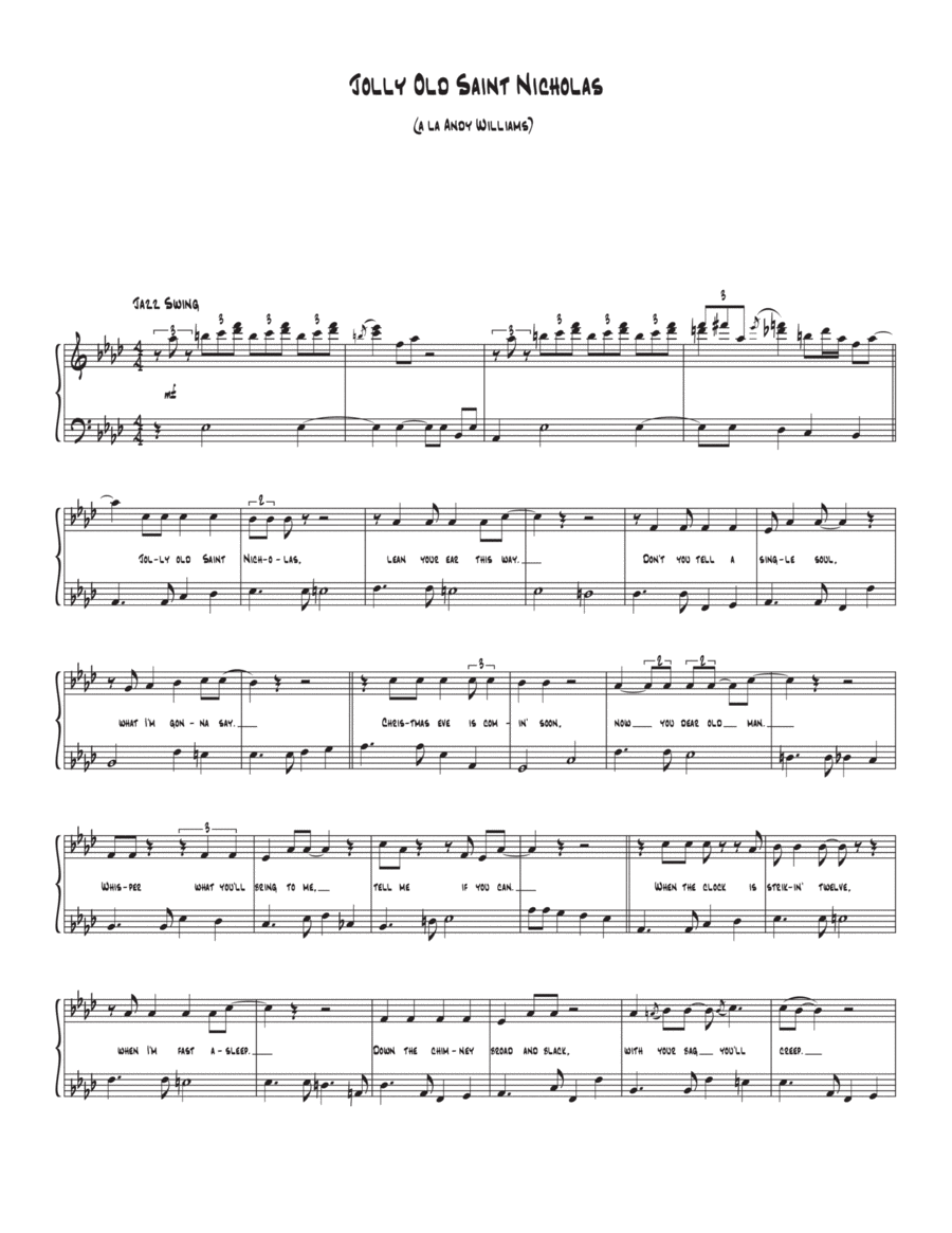 Jolly Old Saint Nicholas Voice scores gallery preview page 1