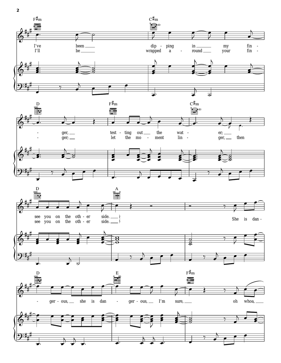 Dangerous Piano, Vocal, Guitar scores gallery preview page 2