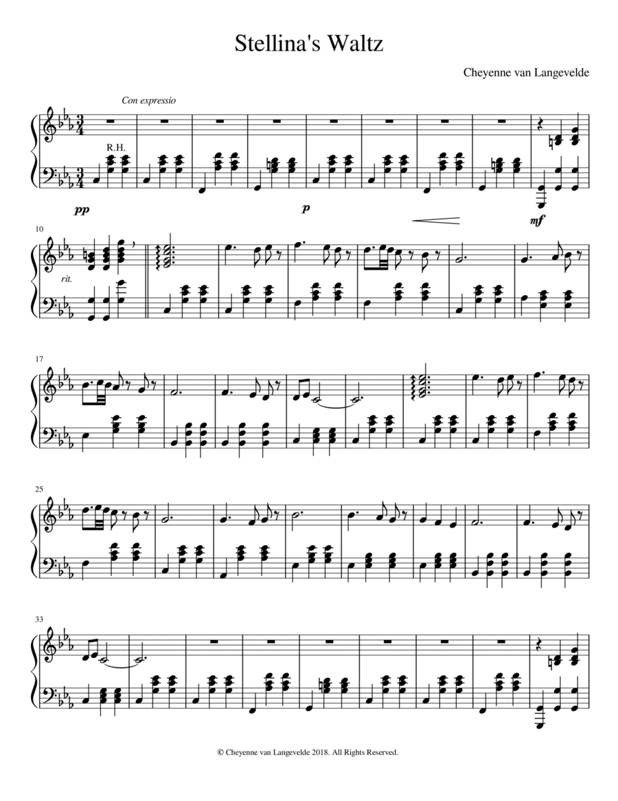 Stellina's Waltz Stellina's Waltz Piano Solo scores gallery preview page 1