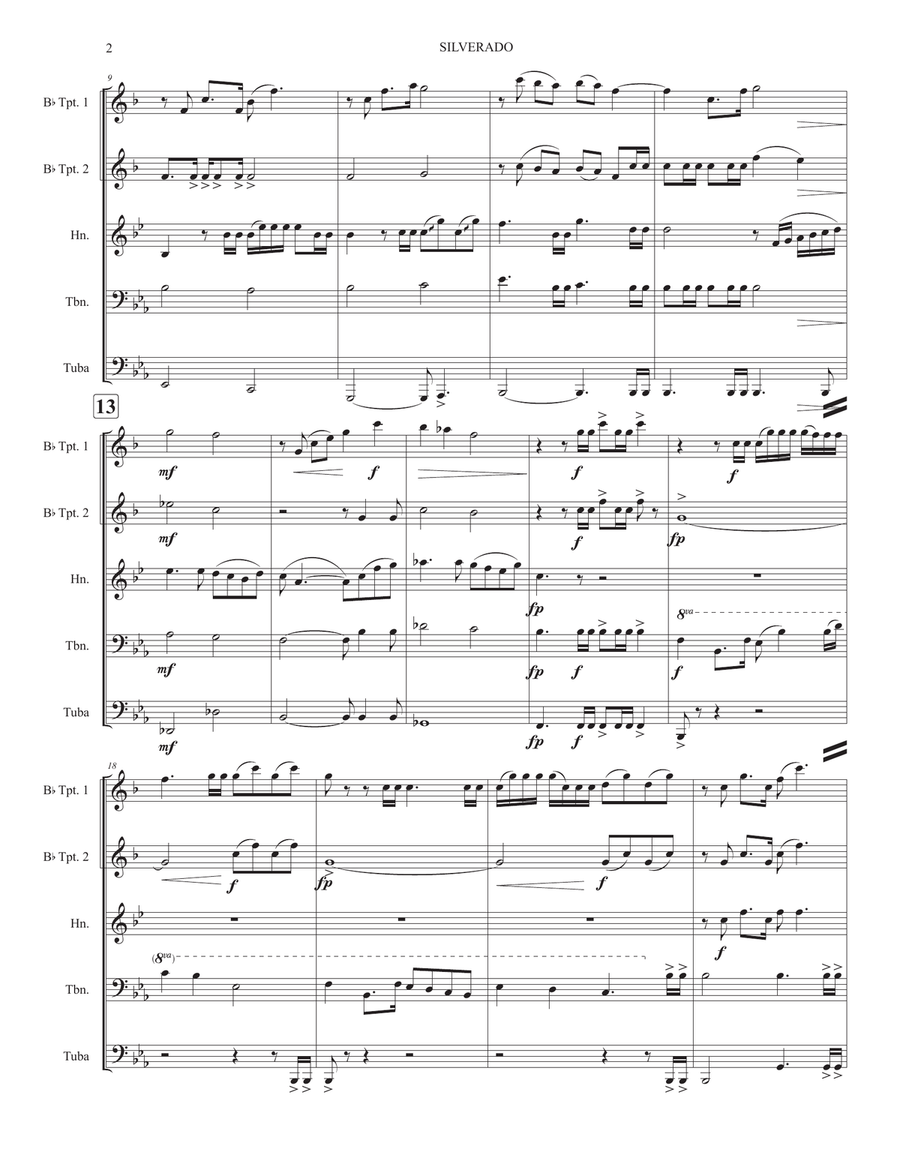 Silverado -main Title Brass Ensemble scores gallery preview page 2