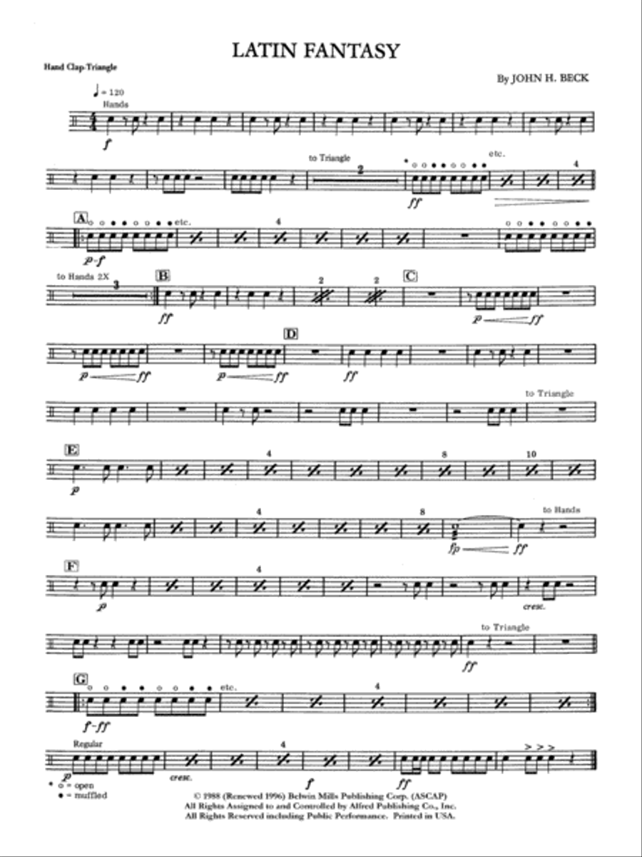 Latin Fantasy: Triangle Percussion Ensemble scores gallery preview page 1