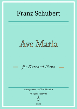 Book cover for Ave Maria by Schubert - Flute and Piano (Full Score and Parts)