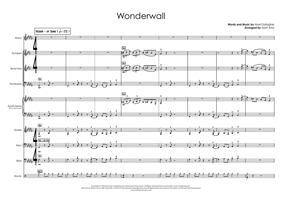 Wonderwall Wonderwall Jazz Ensemble scores gallery preview page 1