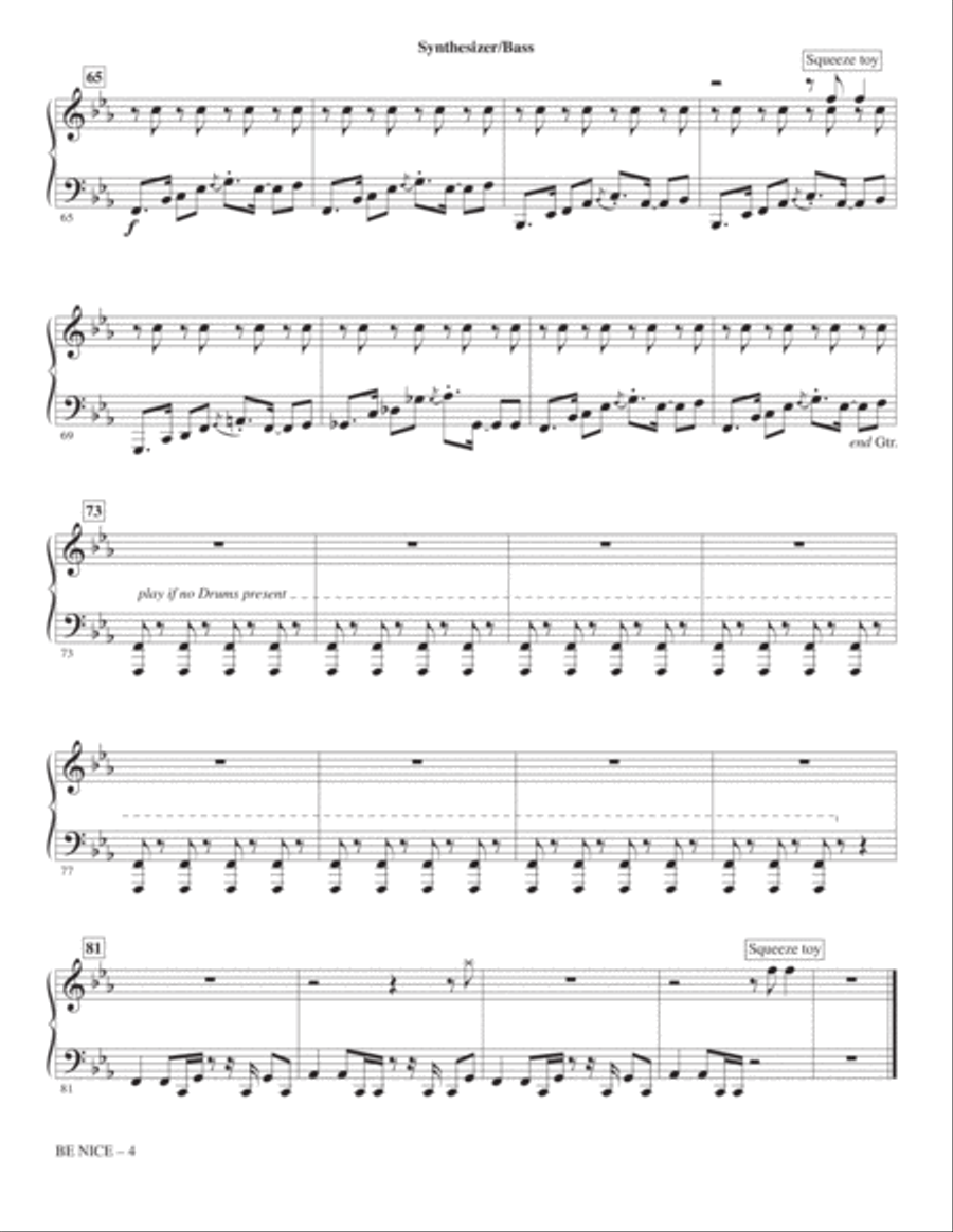 Be Nice (feat. Snoop Dogg) (arr. Alan Billingsley) - Synthesizer & Bass Choir scores gallery preview page 4
