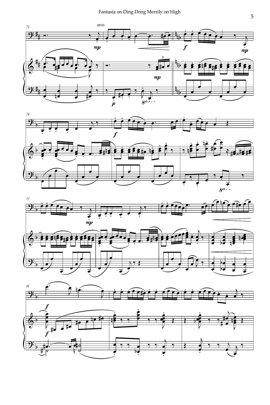 Fantasia on Ding Dong Merrily on High Chamber Music scores gallery preview page 6