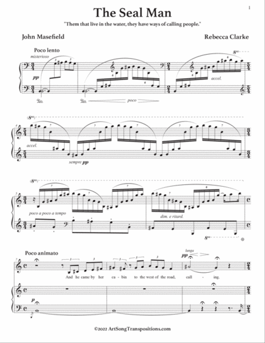 CLARKE: The Seal man (transposed down a half step) Voice scores gallery preview page 2