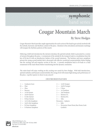 Book cover for Cougar Mountain March: Score