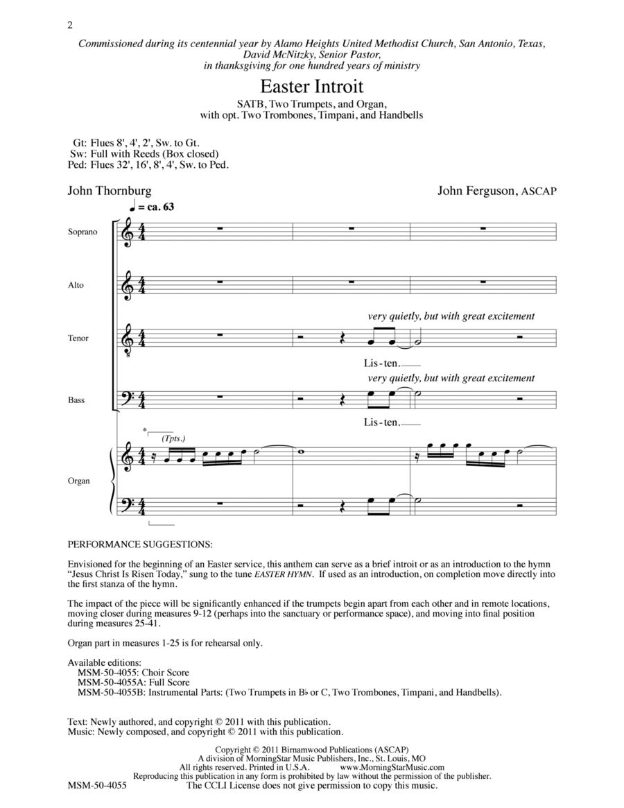 Easter Introit (Choral Score)