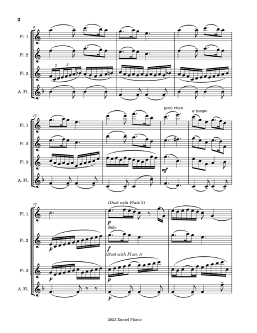 Silent Night Flute Quartet scores gallery preview page 2