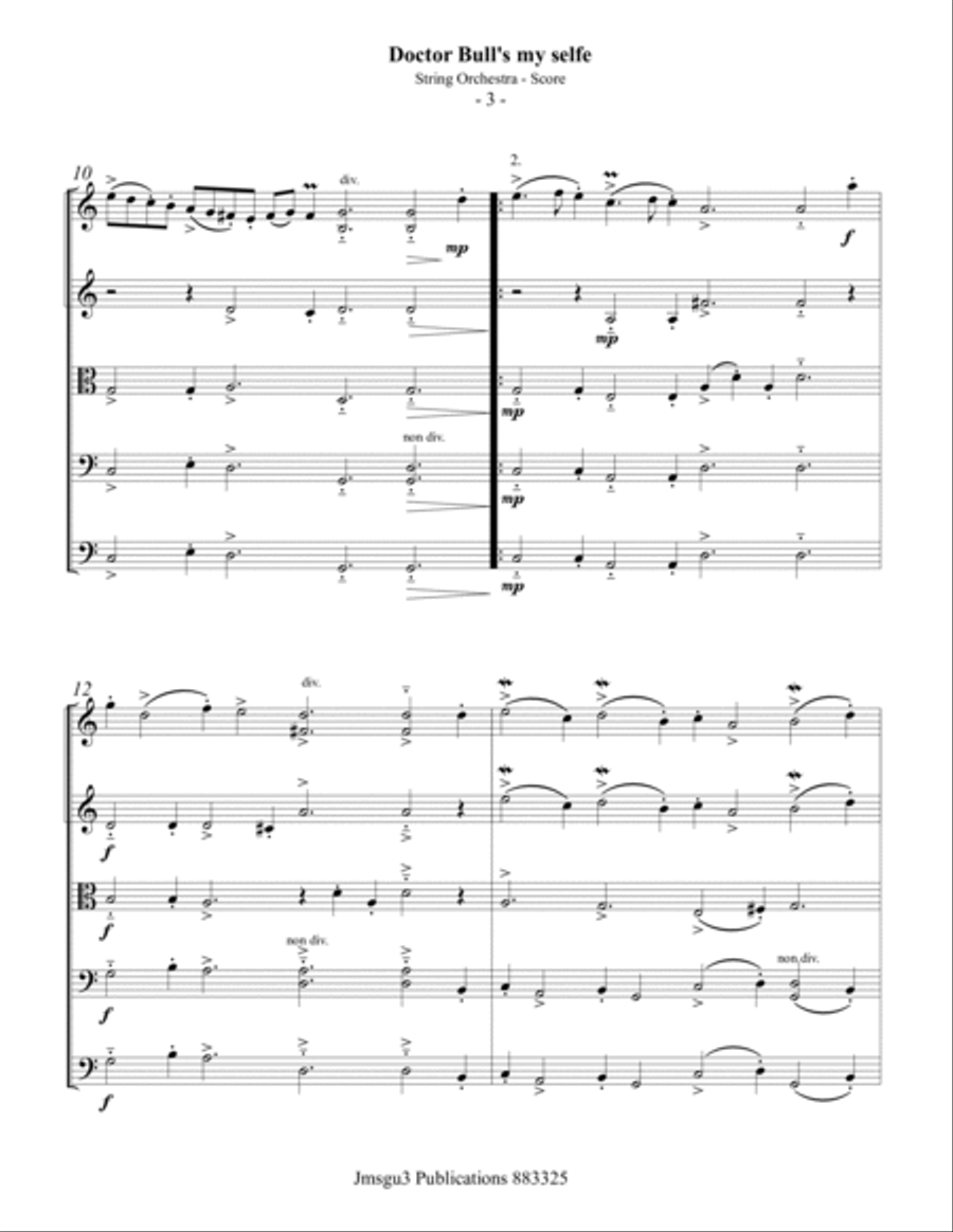 Bull: A Gigge - Doctor Bull's my selfe for String Orchestra - Score Only String Orchestra scores gallery preview page 3