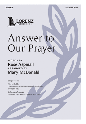 Book cover for Answer to Our Prayer