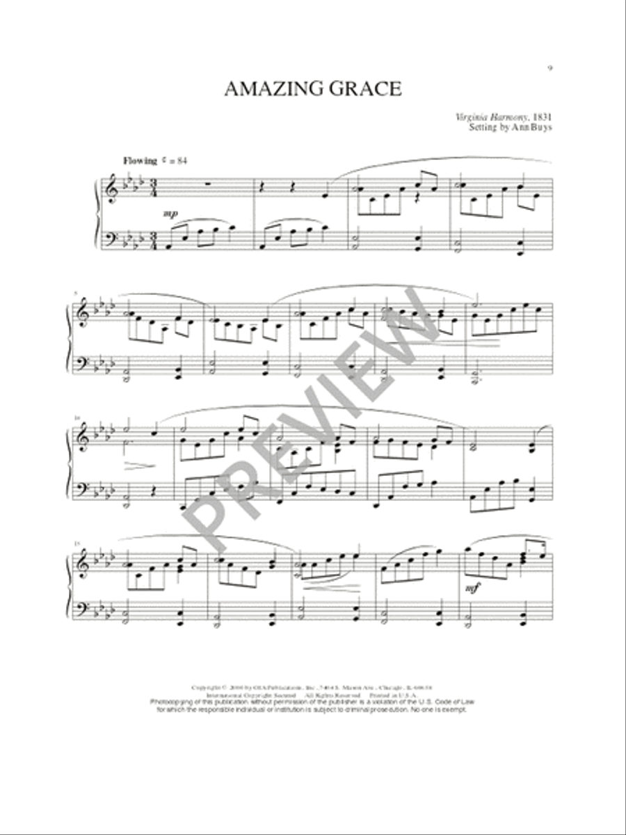 Fourteen American Spirituals and Hymns Piano Solo scores gallery preview page 11