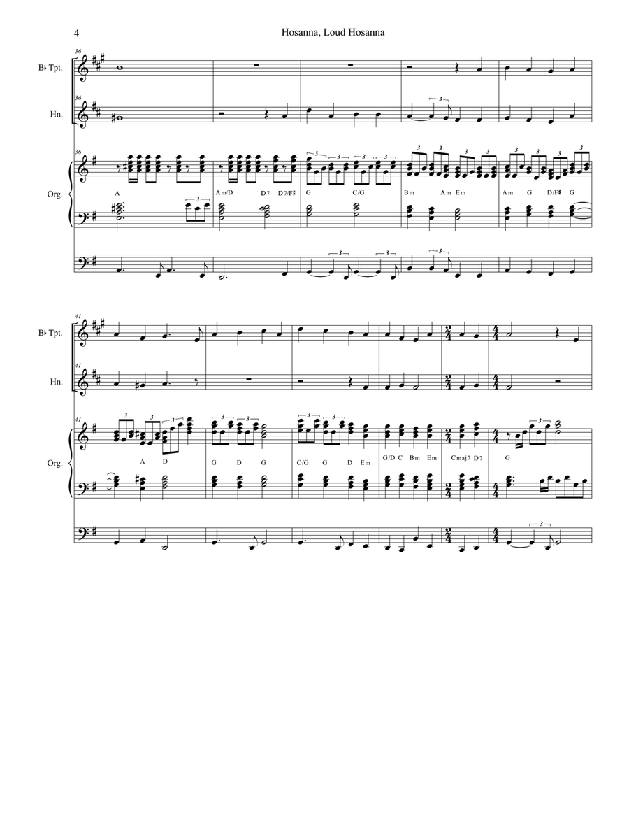 Hosanna, Loud Hosanna (with 