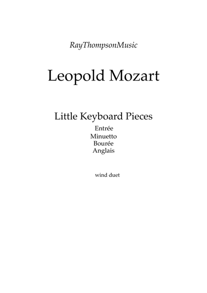 Mozart (Leopold): A Selection of 4 Pieces from Little Keyboard Pieces - Notenbuch für Wolfgang image number null
