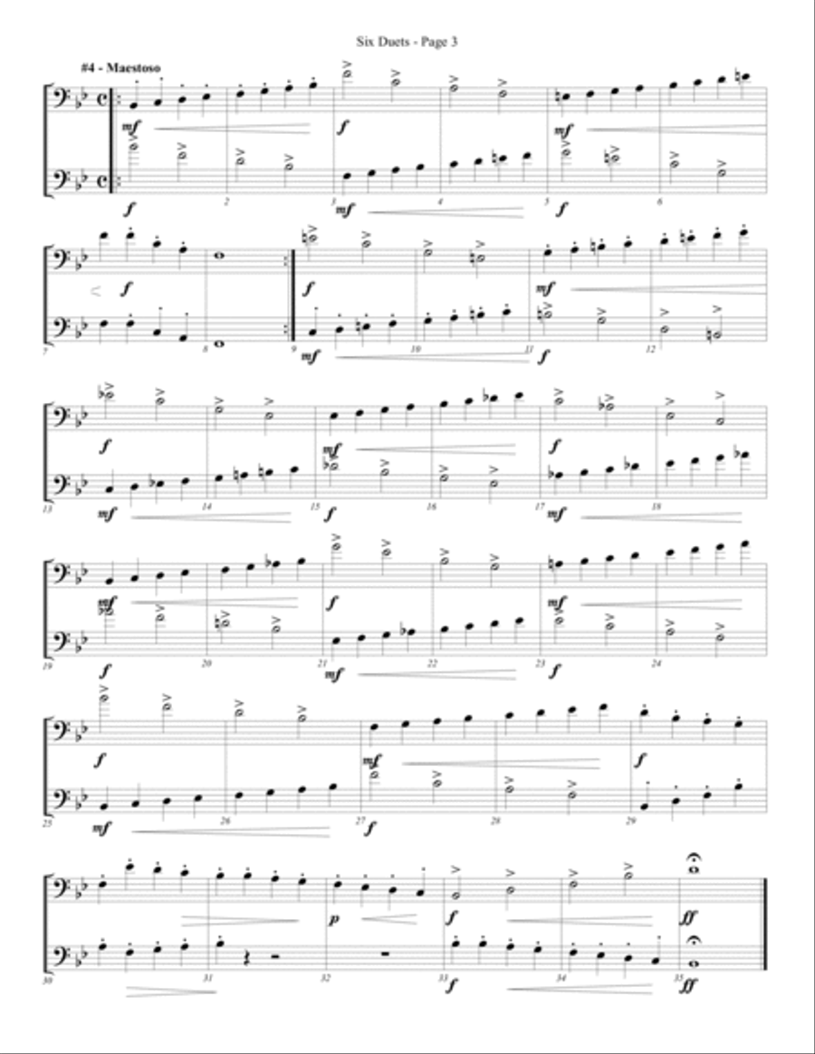 6 Duets Op. 50 by Friedrich August Belke for Trombone Trombone Duet scores gallery preview page 3