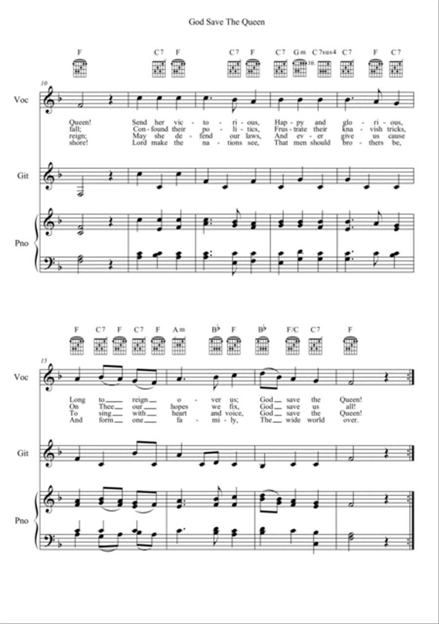 God Save The Queen God Save The Queen Voice scores gallery preview page 2