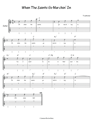 "When the Saints Go Marchin' In" - Guitar w/TAB