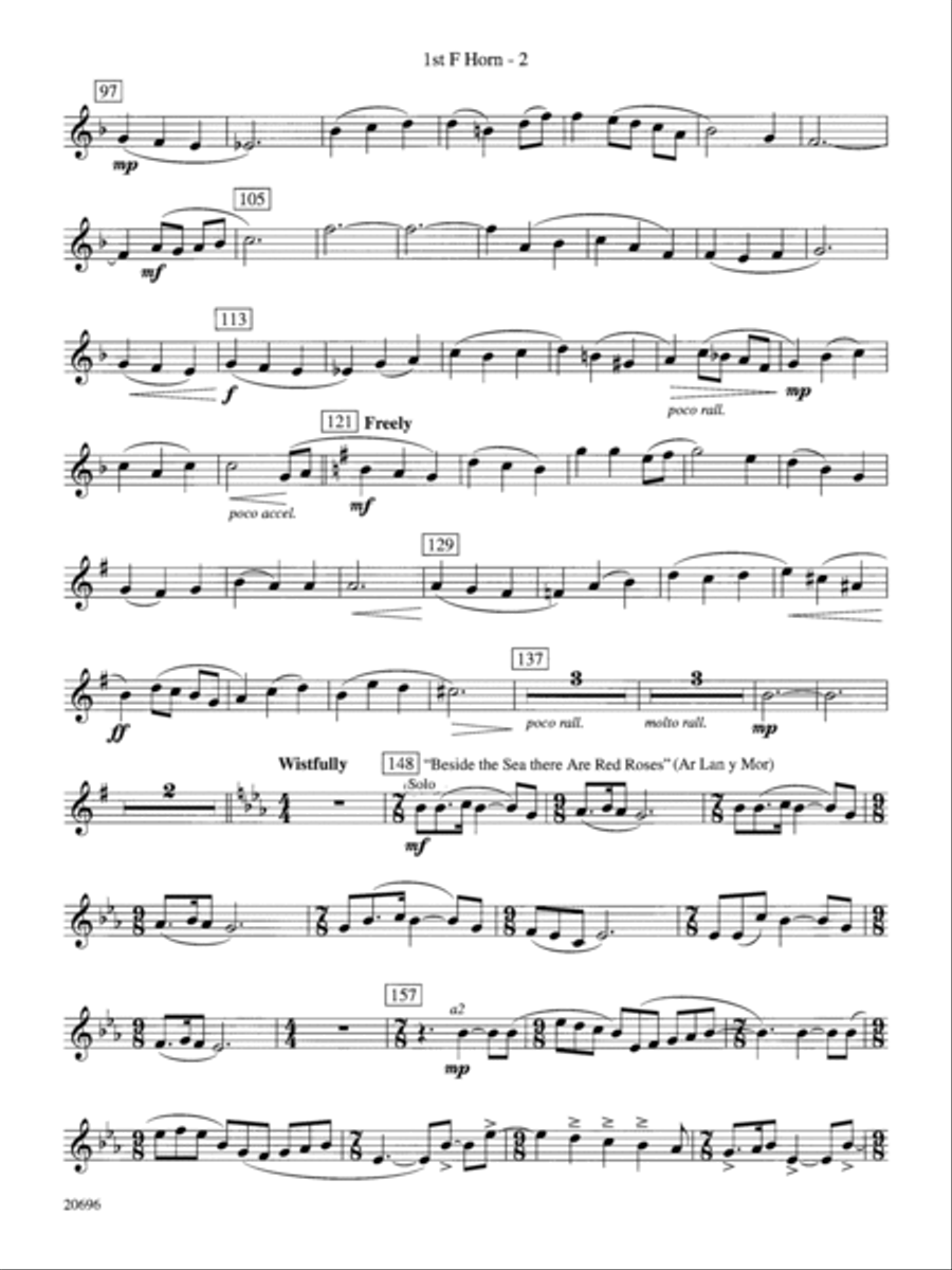Welsh Ayres & Dances: 1st F Horn Concert Band scores gallery preview page 2