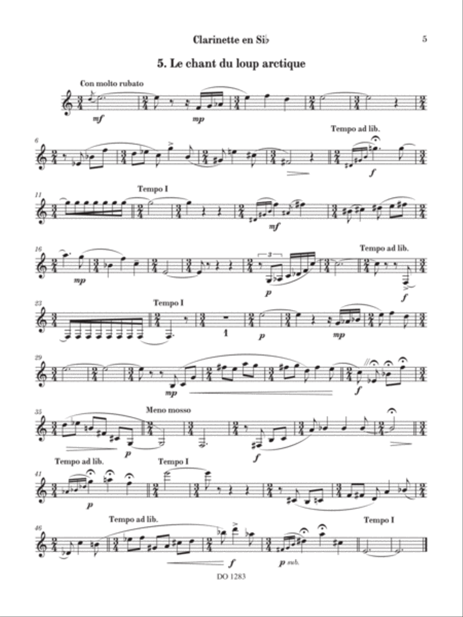 Scènes hivernales Clarinet Solo scores gallery preview page 5