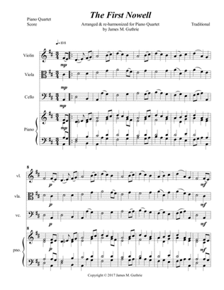 The First Noel for Piano Quartet