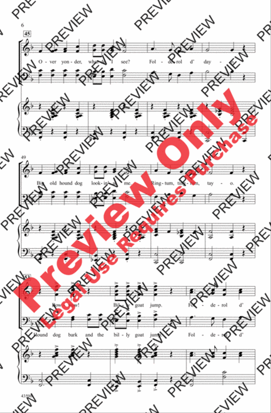 Pineywood Mountain 4-Part scores gallery preview page 6